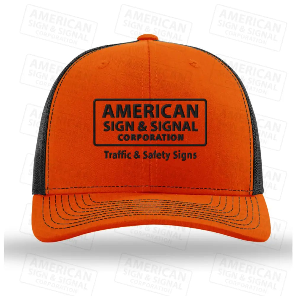 Richardson 112 Trucker Snapback Logo Hat Orange / Black