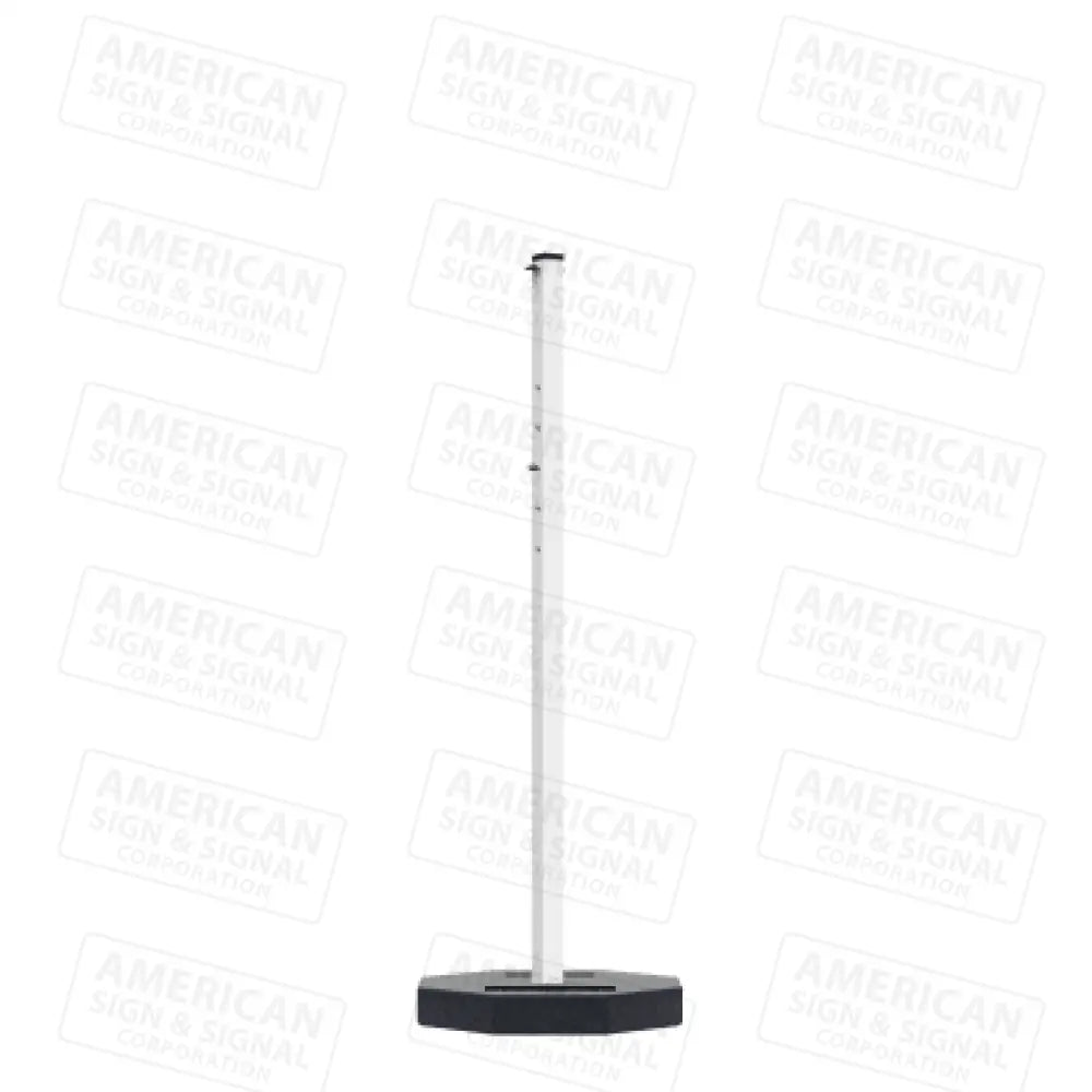 Rubber Base Portable Sign Post 30Lb / White 60’ Power Post™