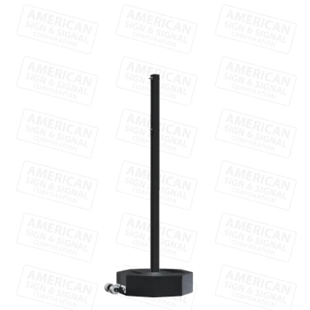 Rubber Base Portable Sign Post 60Lb W/ Wheels / Black 60’ Power Post™