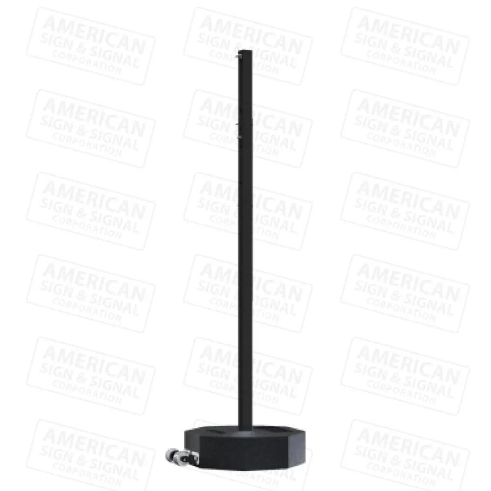 Rubber Base Portable Sign Post 60Lb W/ Wheels / Black 72’ Power Post™