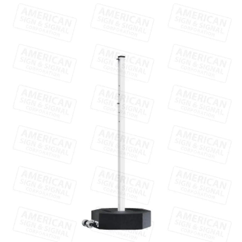 Rubber Base Portable Sign Post 60Lb W/ Wheels / White 60’ Power Post™