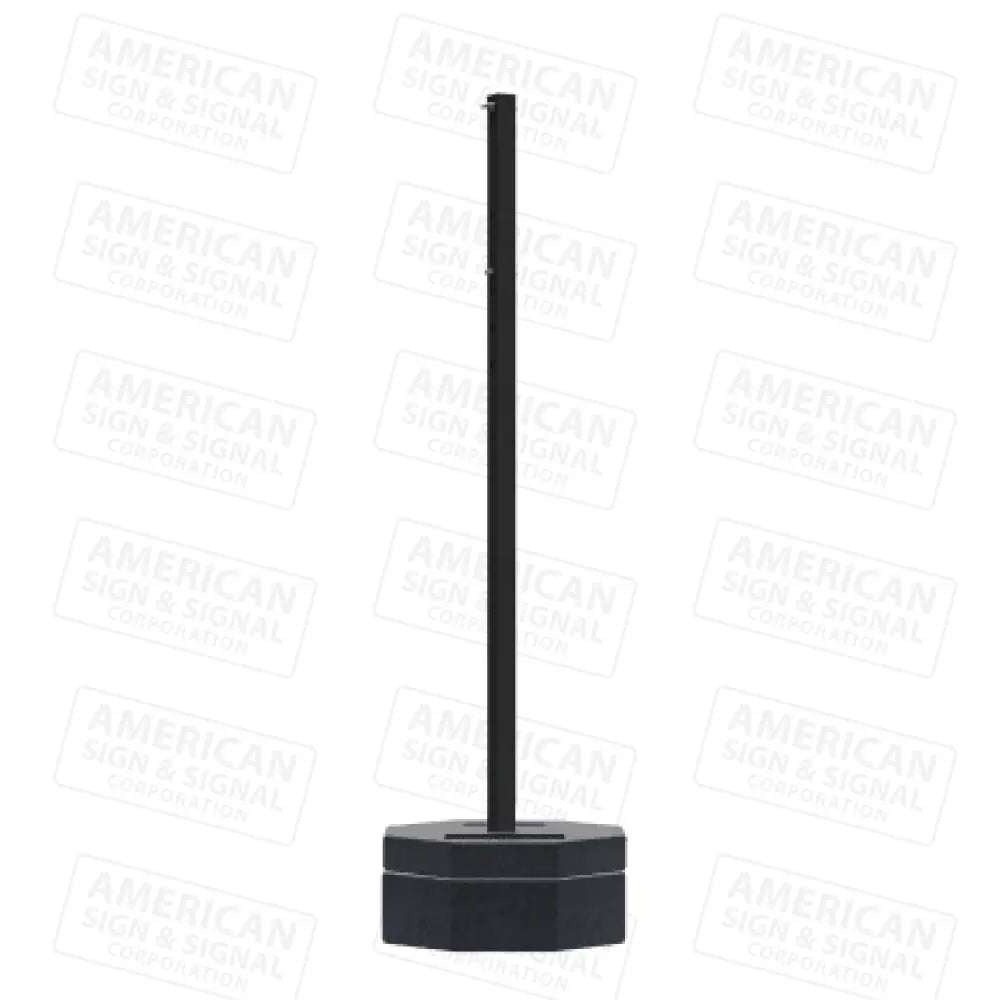 Rubber Base Portable Sign Post 90Lb / Black 72’ Power Post™