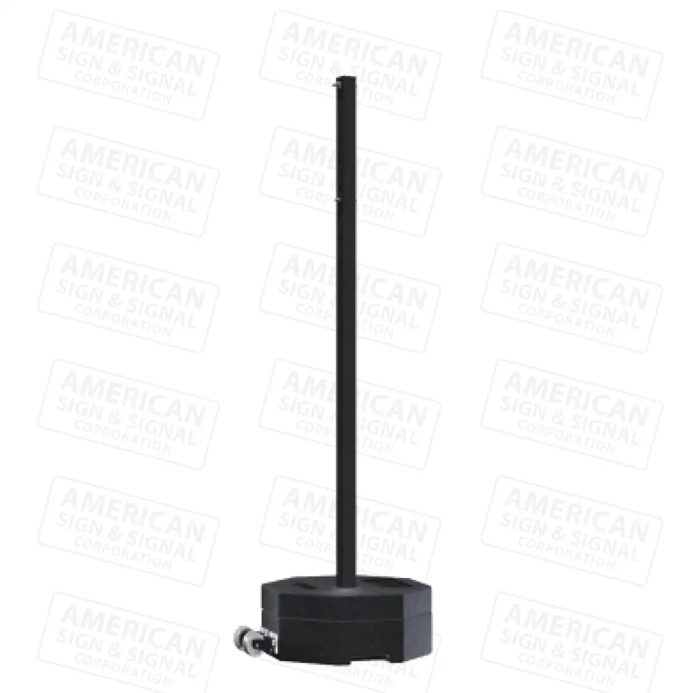 Rubber Base Portable Sign Post 90Lb W/ Wheels / Black 72’ Power Post™