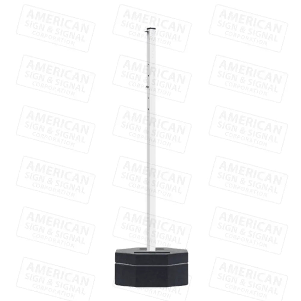 Rubber Base Portable Sign Post 90Lb / White 72’ Power Post™