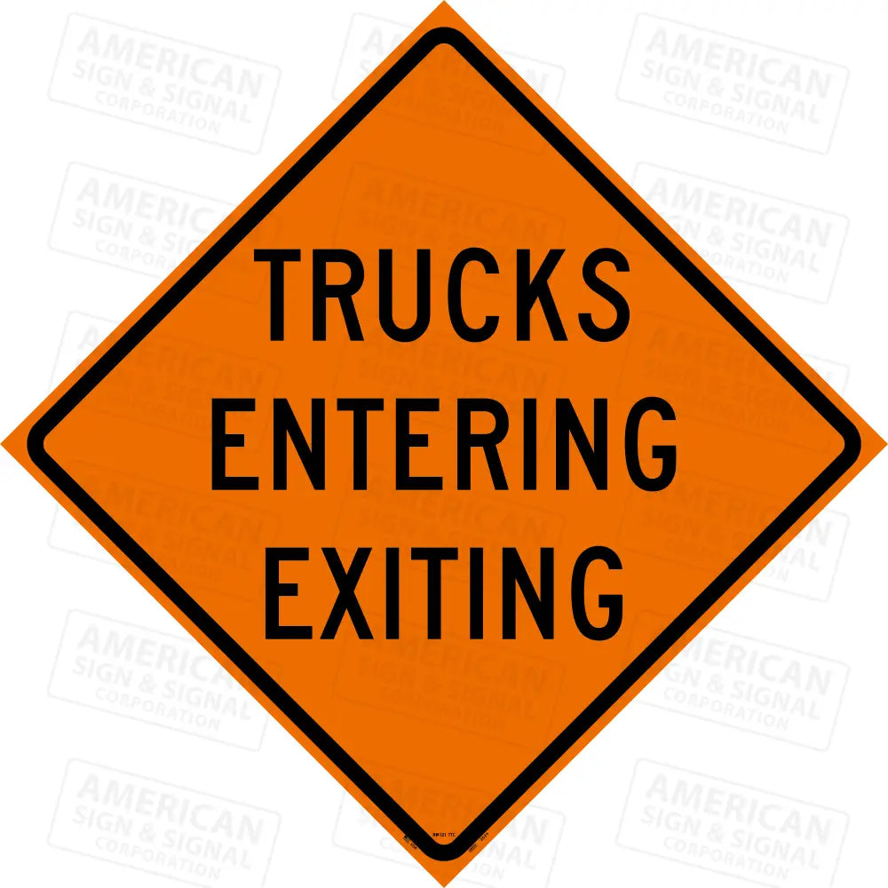 Rw - 121 Trucks Entering Exiting Ttc Sign
