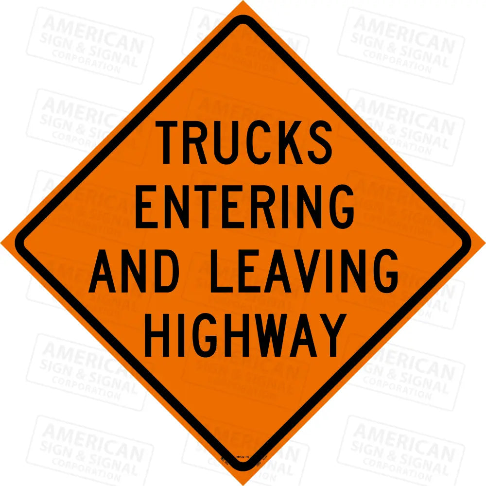 Rw - 122 Trucks Entering And Leaving Highway Ttc Sign