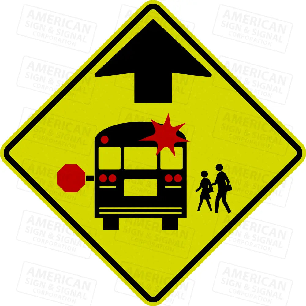 S3-1 School Bus Stop Ahead Warning Sign