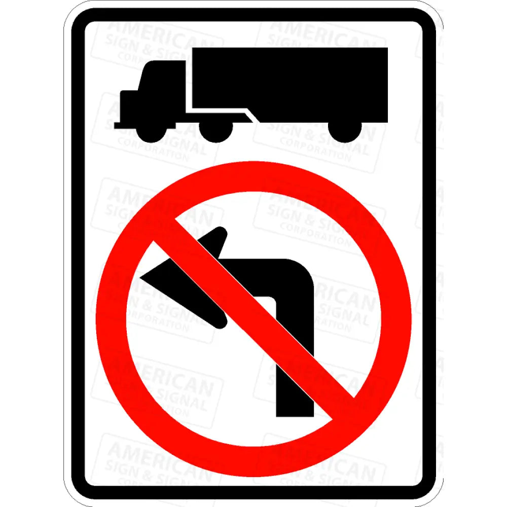 Trucks No Left or Right Turn Sign (Symbol)