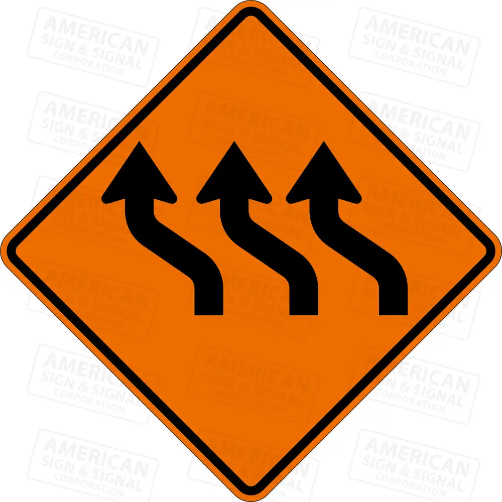 W1 - 4C Reverse Curve Ttc Sign 3M 3924S Vip / 24X24’ Left