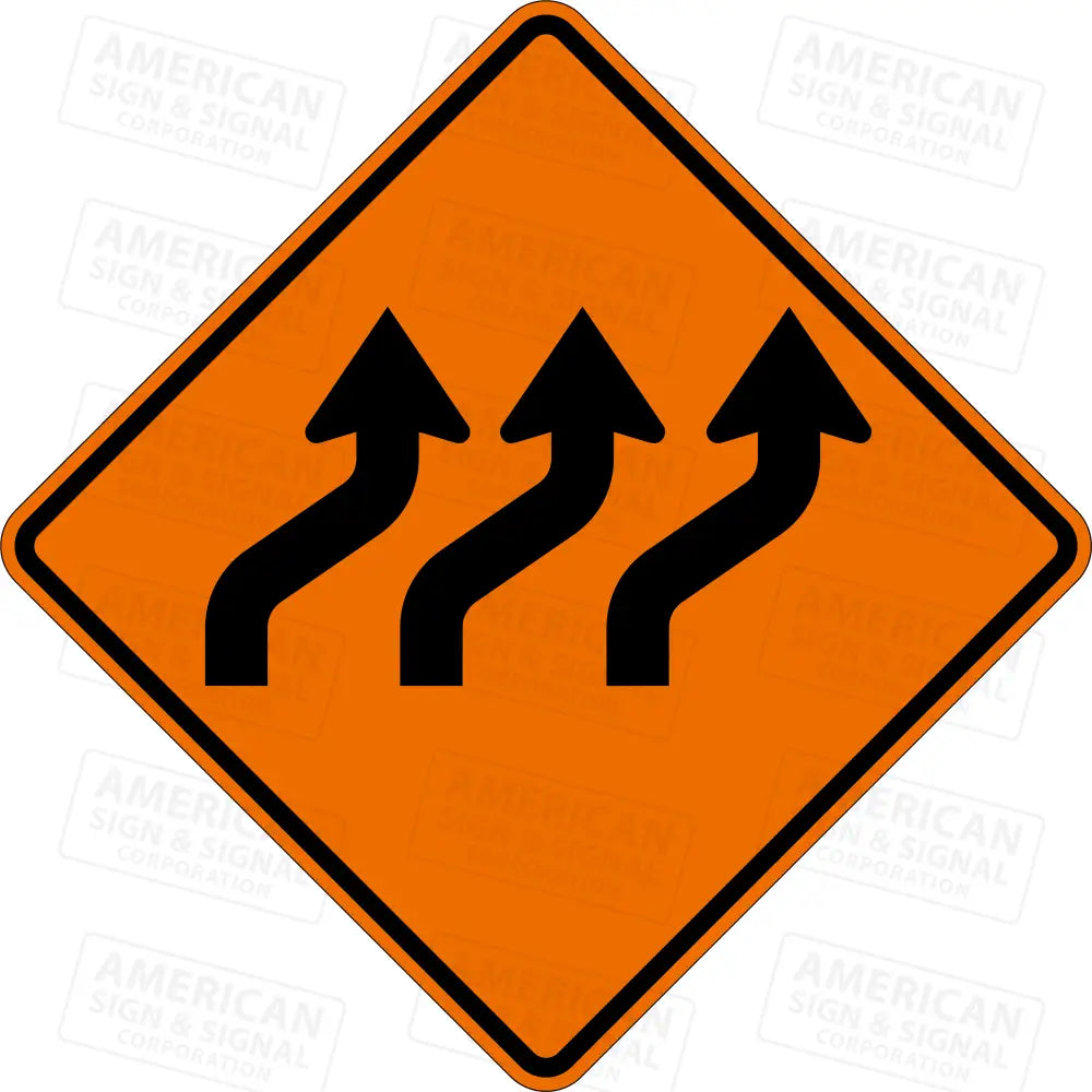 W1 - 4C Reverse Curve Ttc Sign 3M 3924S Vip / 24X24’ Right