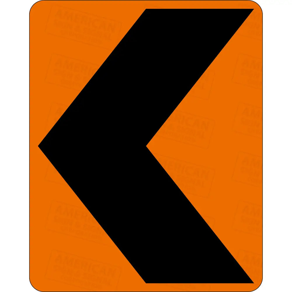 W1 - 8 Chevron Ttc Sign 3M 3924S Vip / Left 24X30