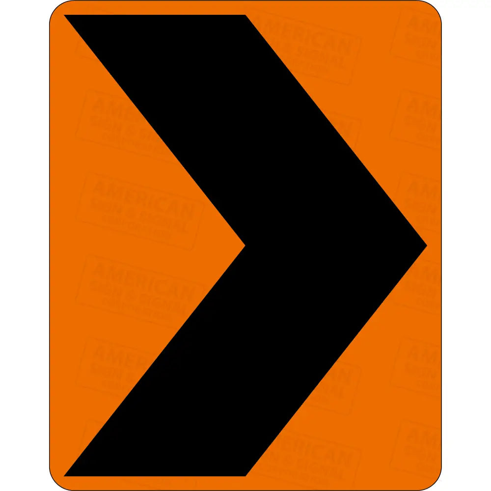 W1 - 8 Chevron Ttc Sign 3M 3924S Vip / Right 24X30