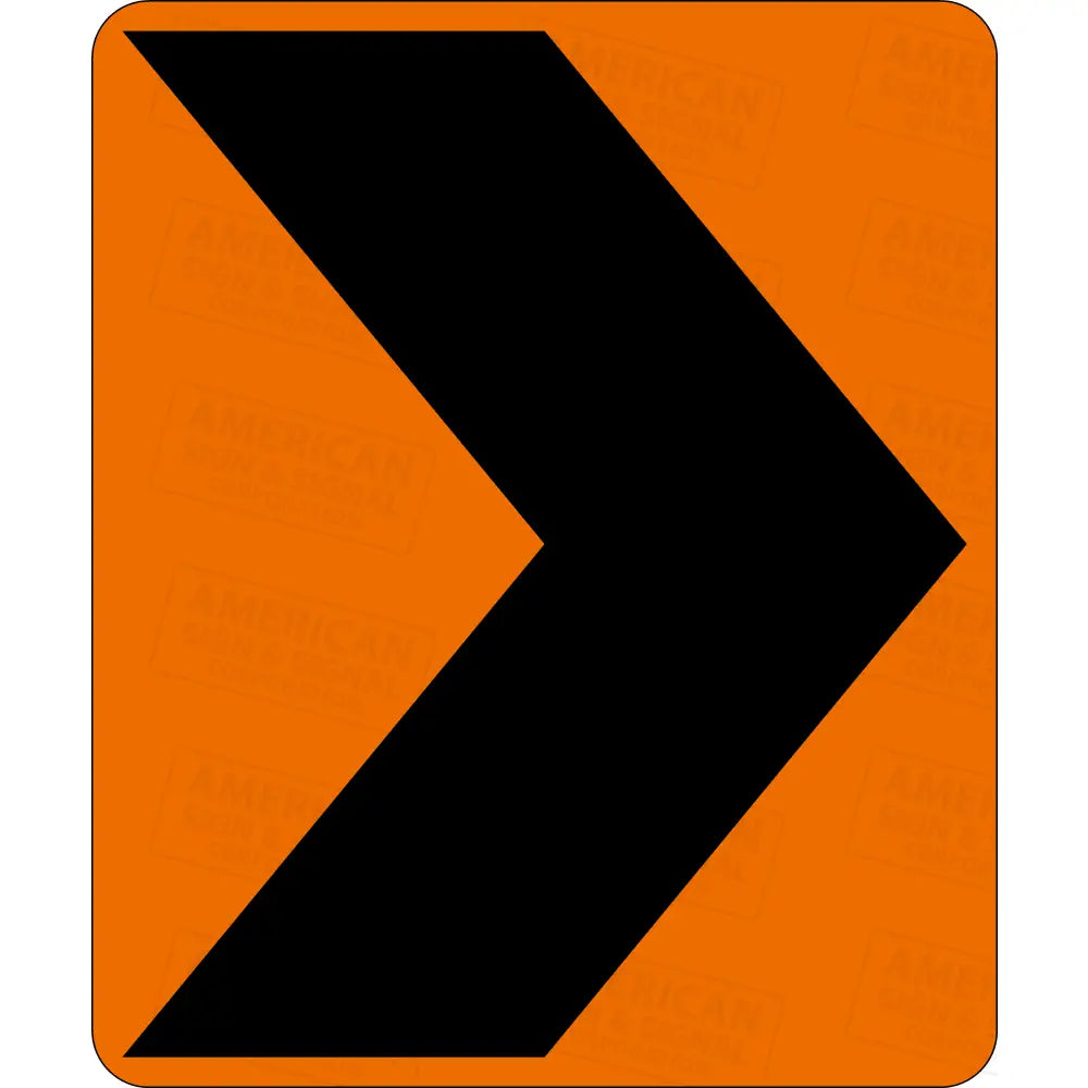 W1 - 8 Chevron Ttc Sign 3M 3924S Vip / Right 30X36