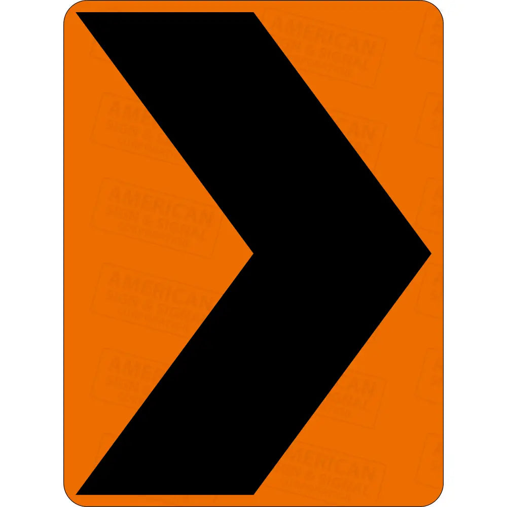 W1 - 8 Chevron Ttc Sign 3M 3924S Vip / Right 36X48