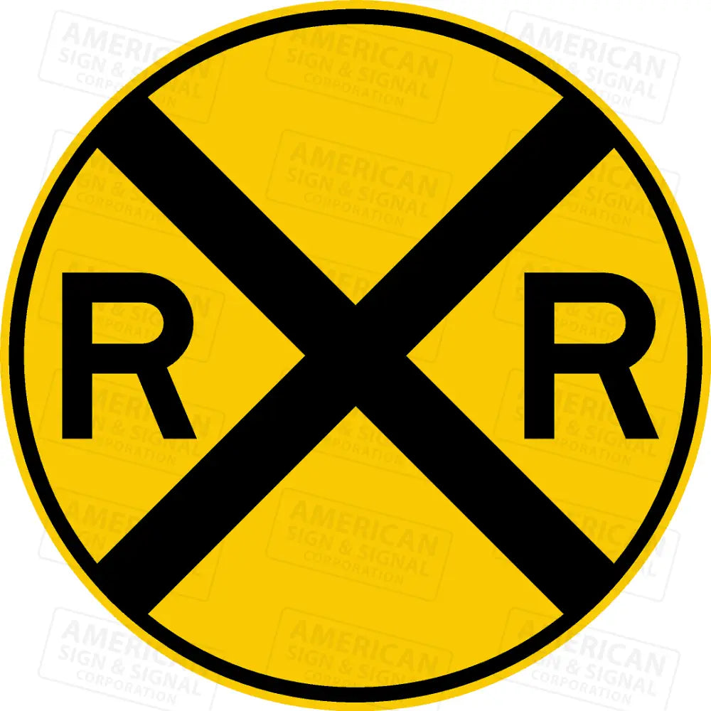 W10-1 Railroad Crossing Warning Sign 3M Diamond Grade / 24X24