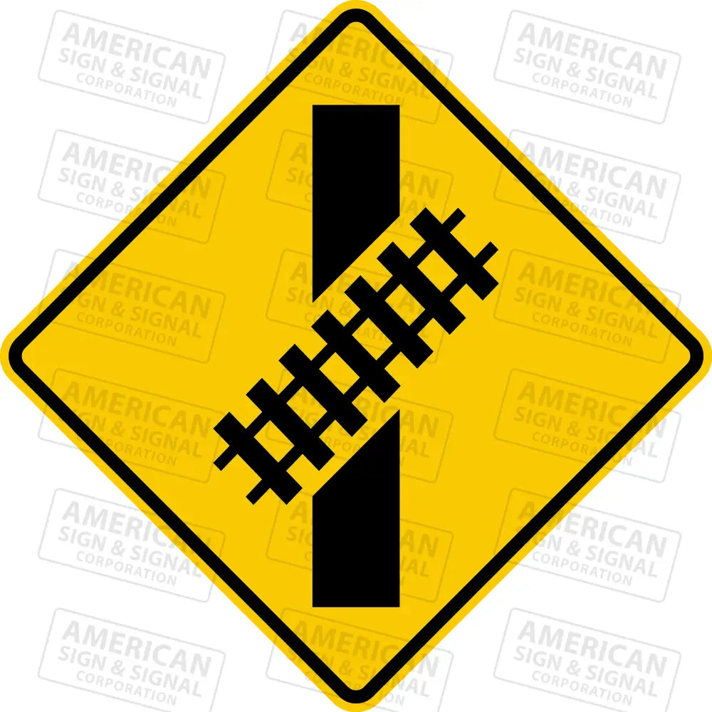 W10 - 12 Railroad Skewed Crossing Sign