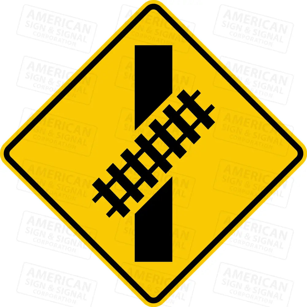 W10 - 12 Railroad Skewed Crossing Sign