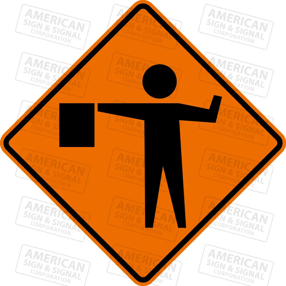 W20 7a Flagger Ahead TTC Sign