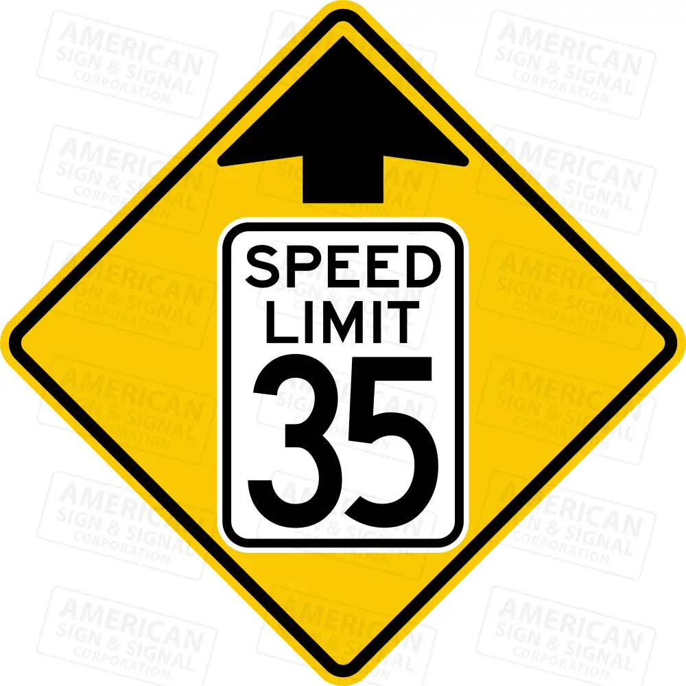 W3-5 Reduced Speed Limit Ahead Sign