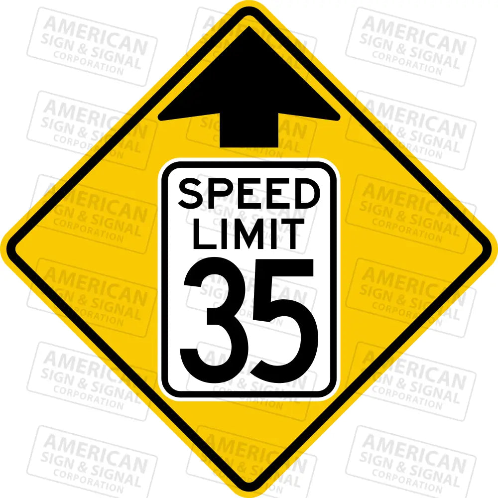 W3-5 Reduced Speed Limit Ahead Sign