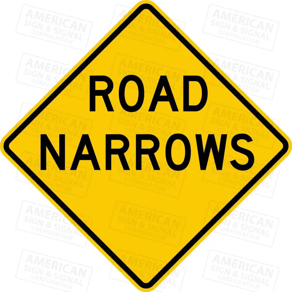 W5-1 Road Narrows Sign