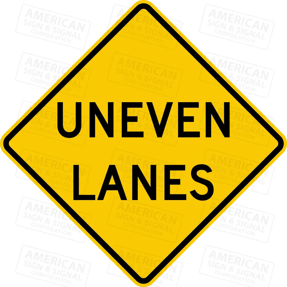 W8-11 Uneven Lanes