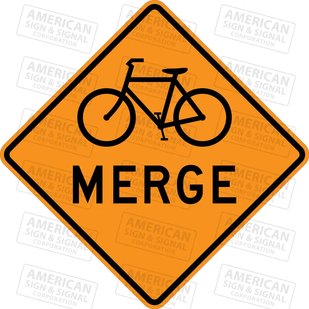 W9-5a Bicycle Merge TTC Sign