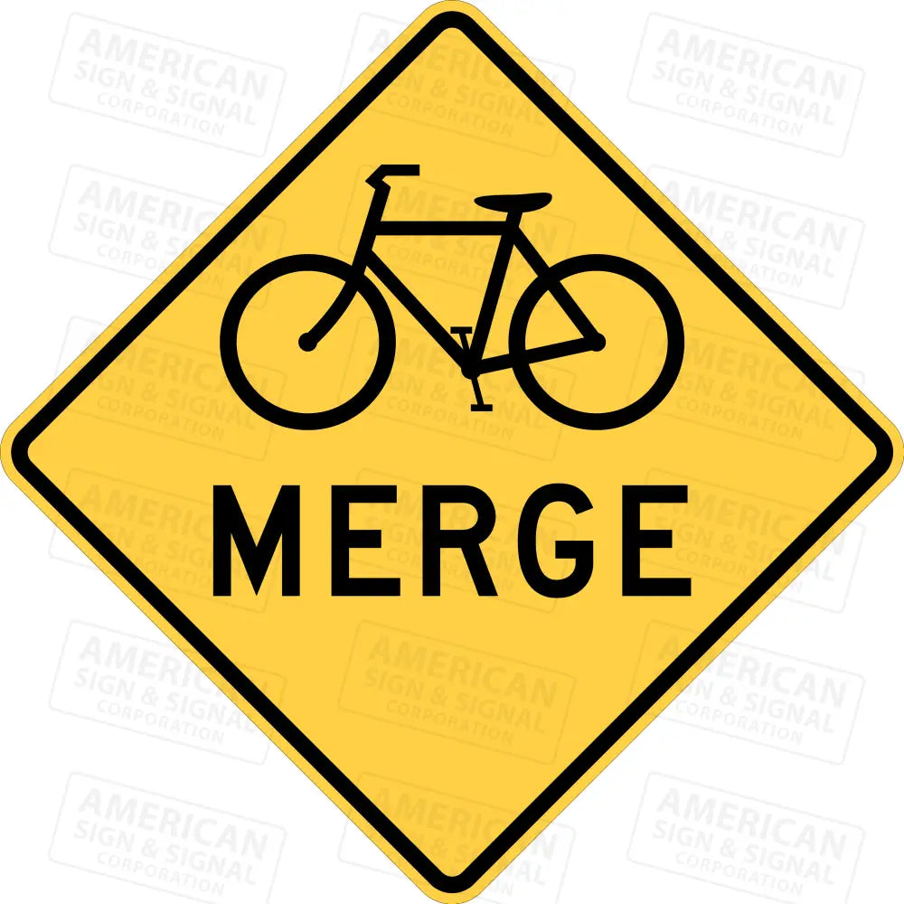 W9-5a Bicycle Merge Warning Sign