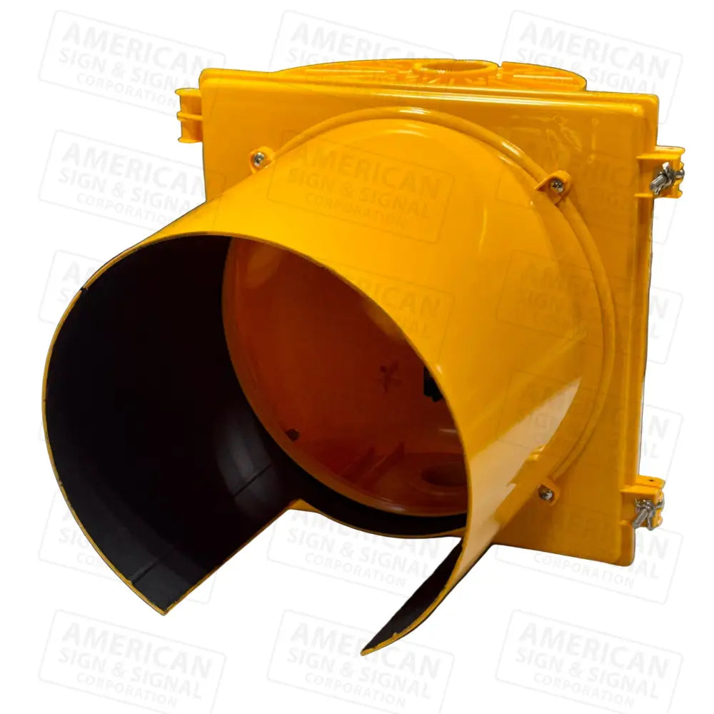 12’’ Traffic Signal Head 1 Section Polycarbonate Yellow / Tunnel Visors / None (Empty)