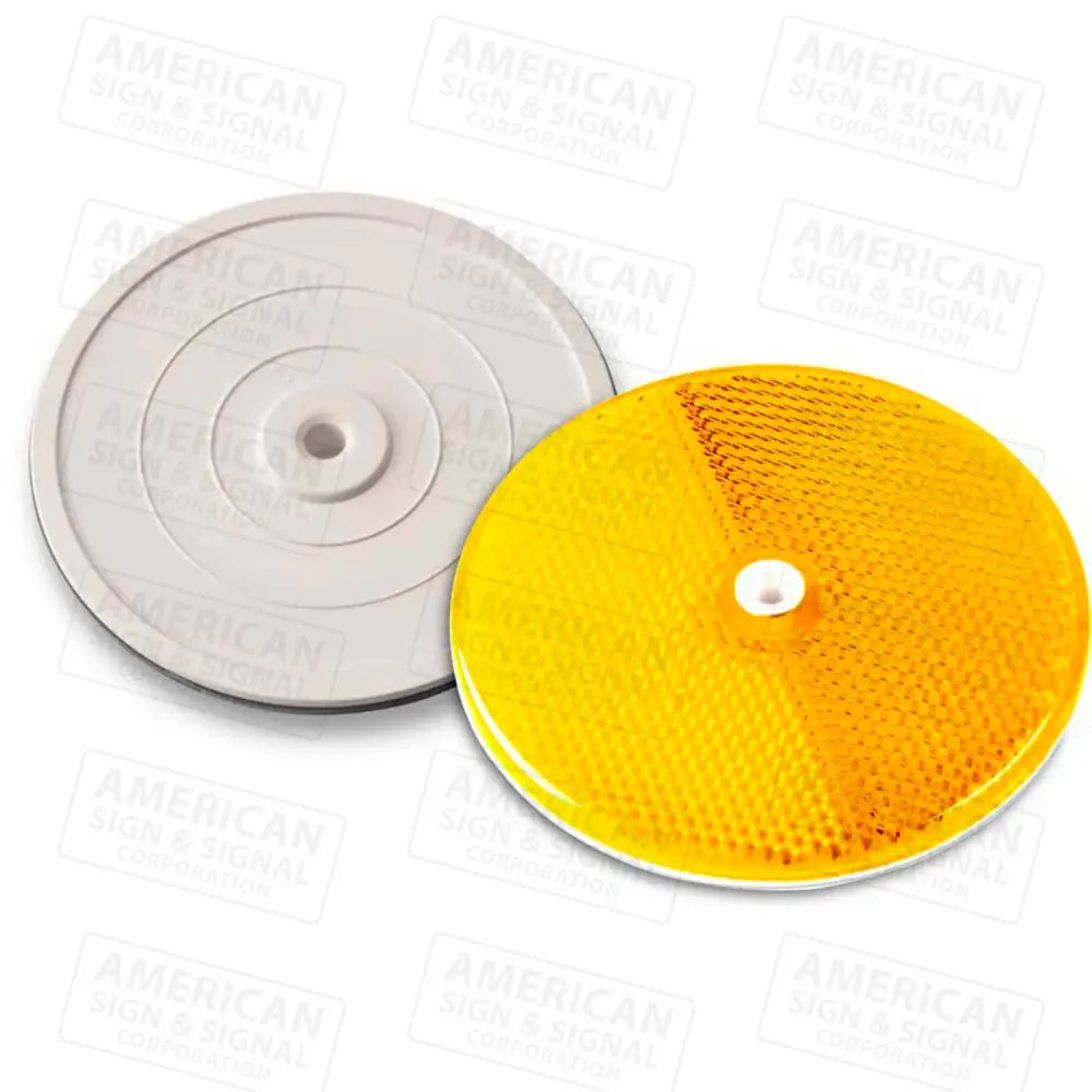 3 1/4’’ Center Mount Round Reflectors Amber / Plastic