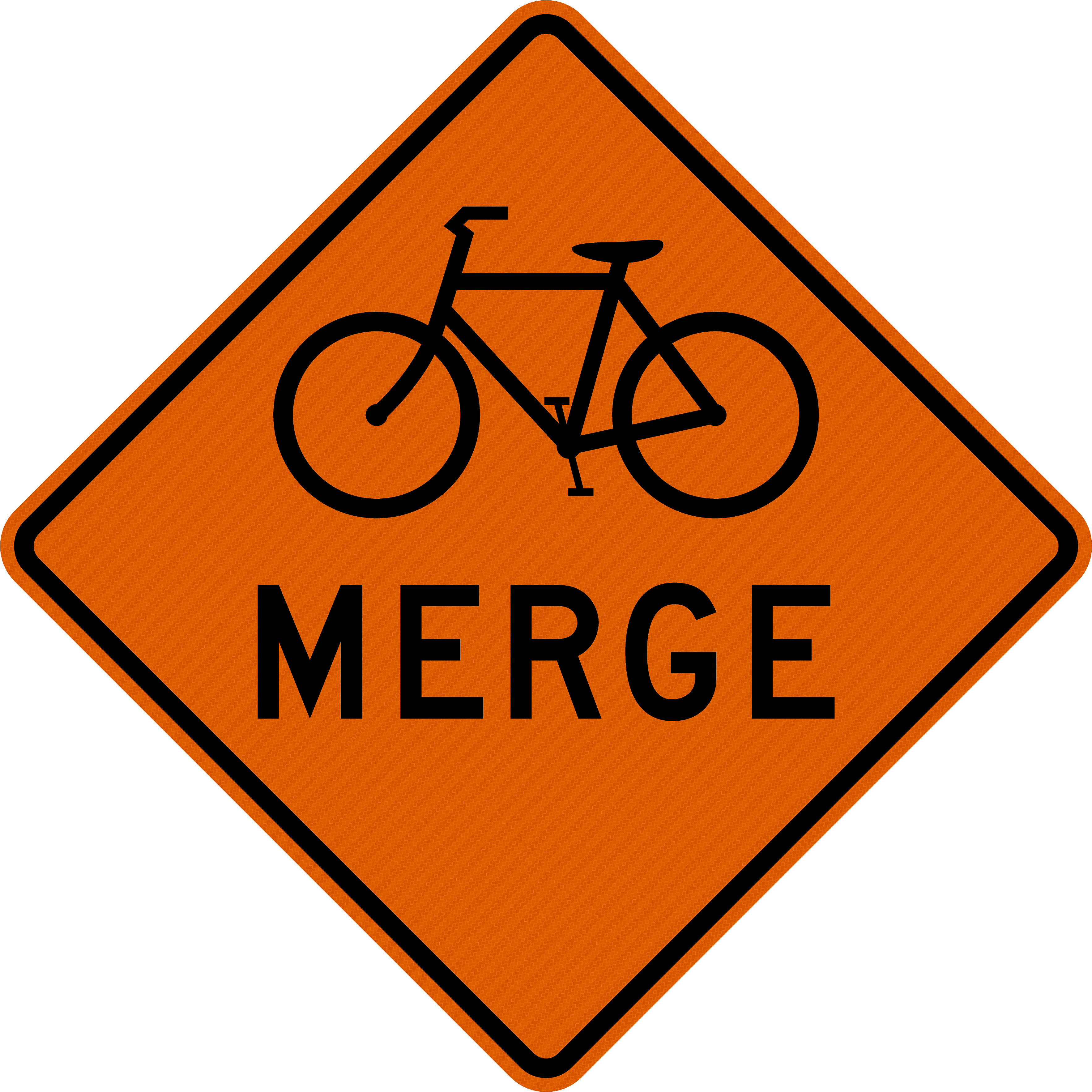 W9-5a Bicycle Merge TTC Sign