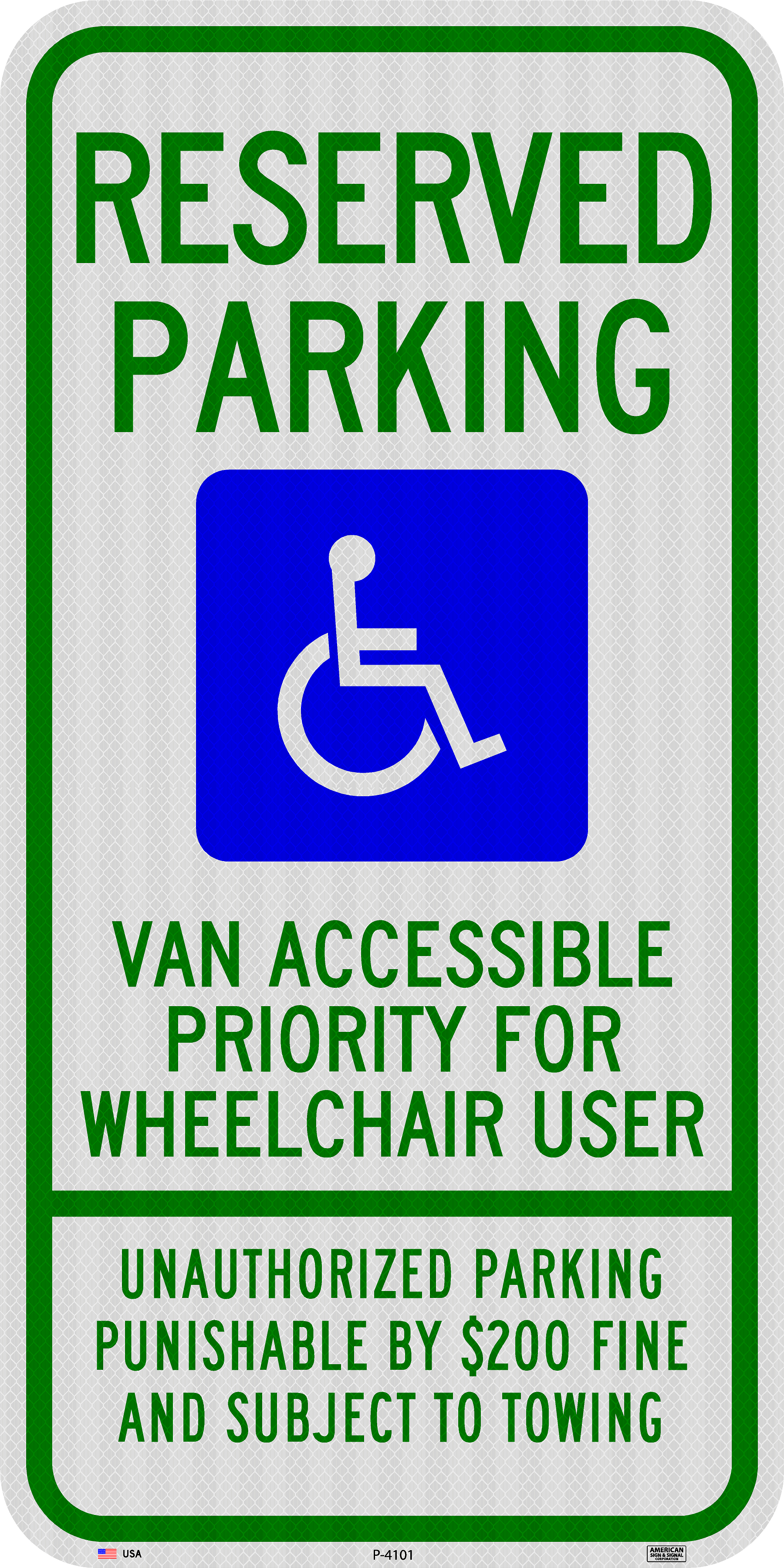 Tennessee Reserved Parking Van Accessible ADA Sign