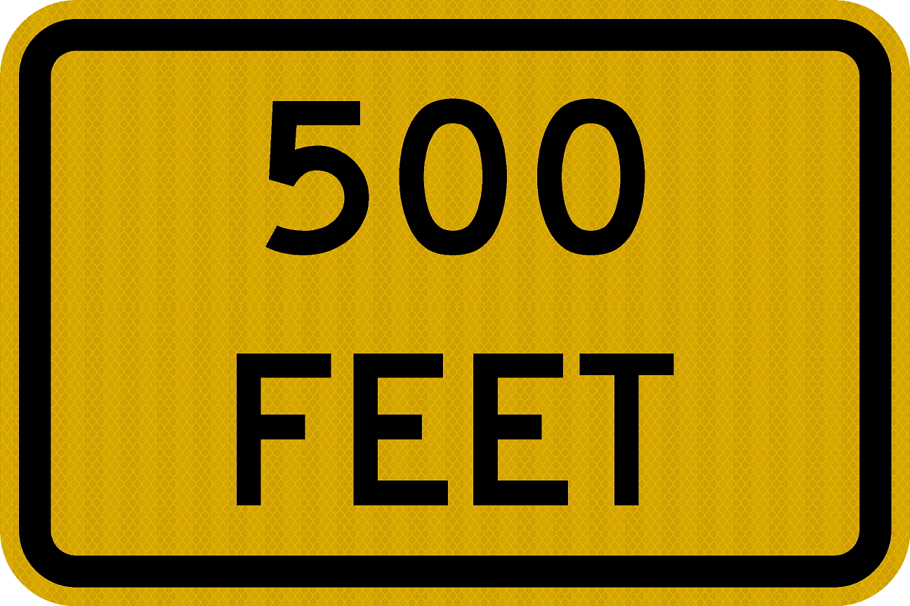 W16-2P Distance (Feet) Customizable Sign