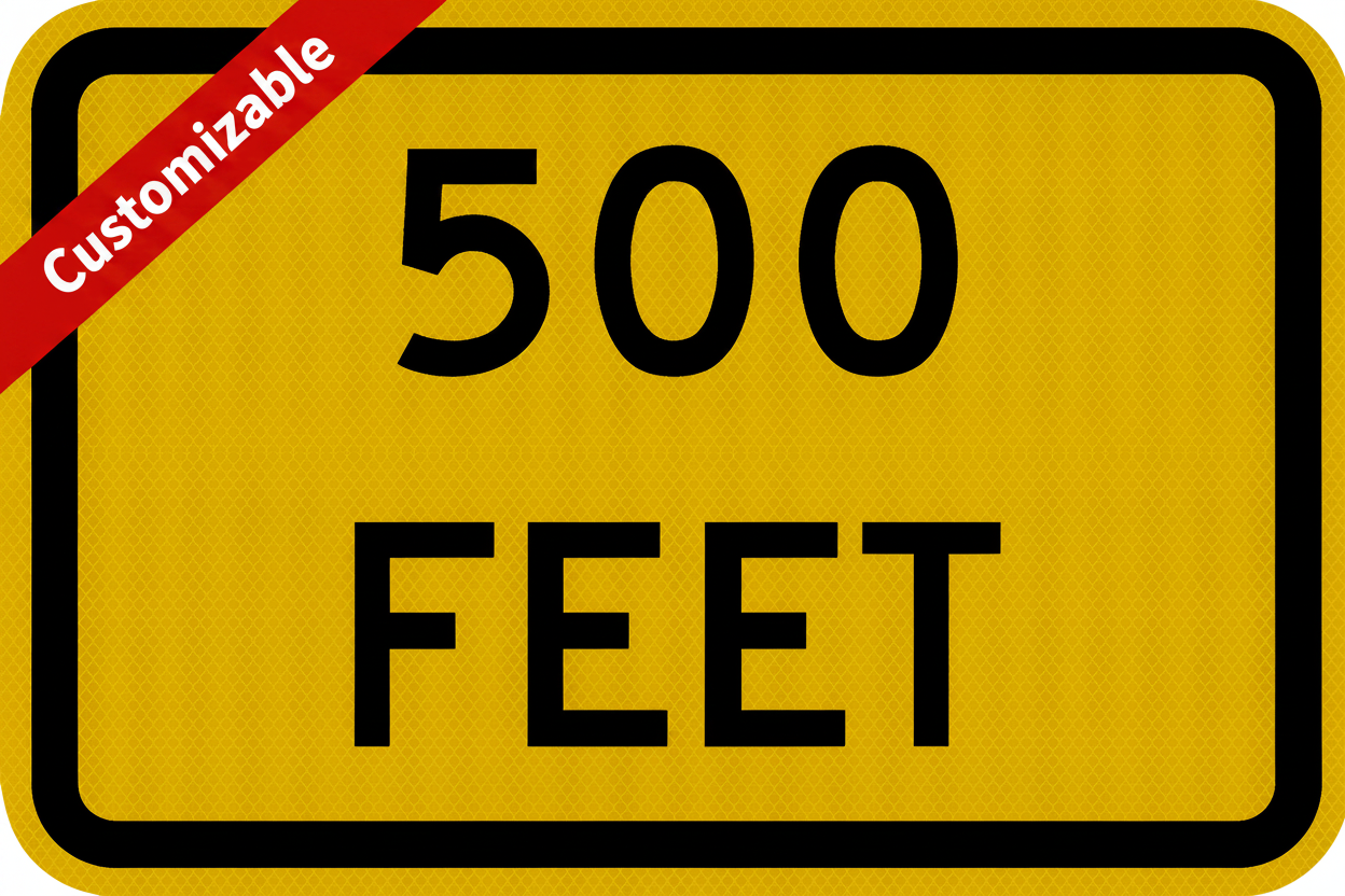 W16-2P Distance (Feet) Customizable Sign