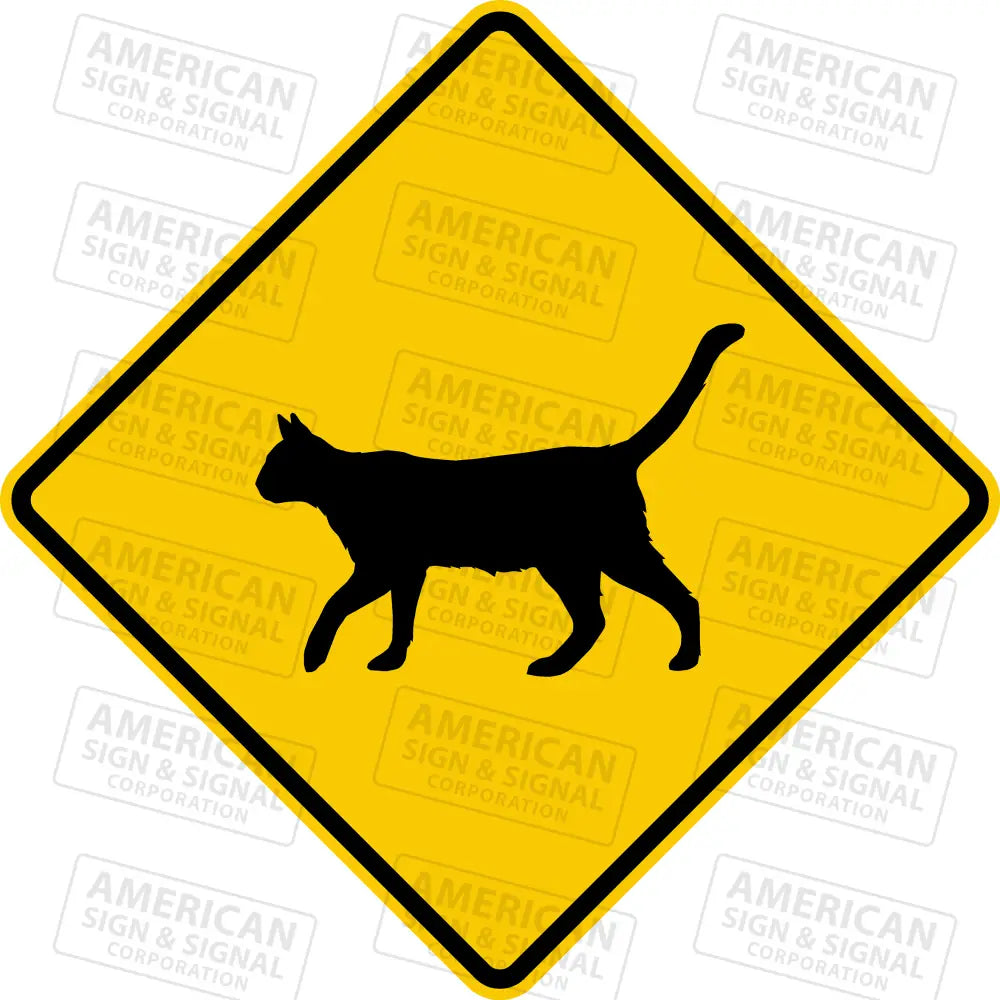 Cat Crossing Warning Funny