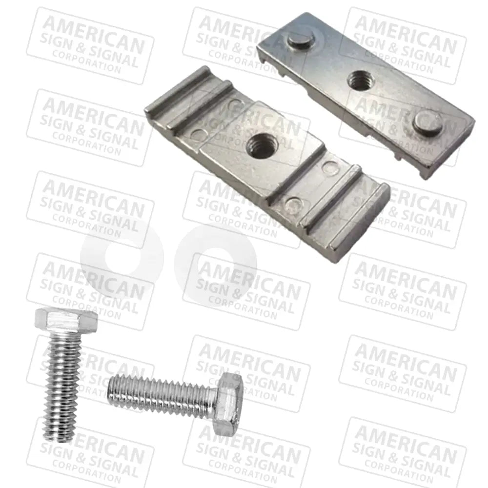 Chain Link Fence Sign Brackets With Hardware Pair 2 3/4 / Zinc Plated