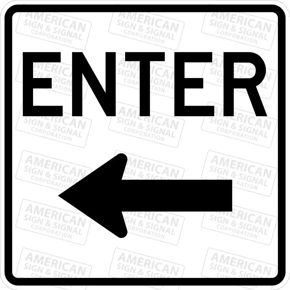 Enter Arrow Sign 3M 3930 Hip / 12X12 Left