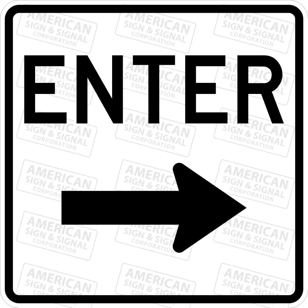 Enter Arrow Sign 3M 3930 Hip / 12X12 Right