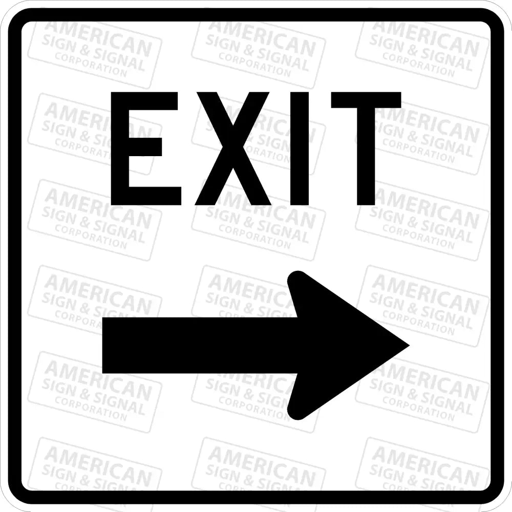 Exit Arrow Sign 3M 3930 Hip / 12X12 Right