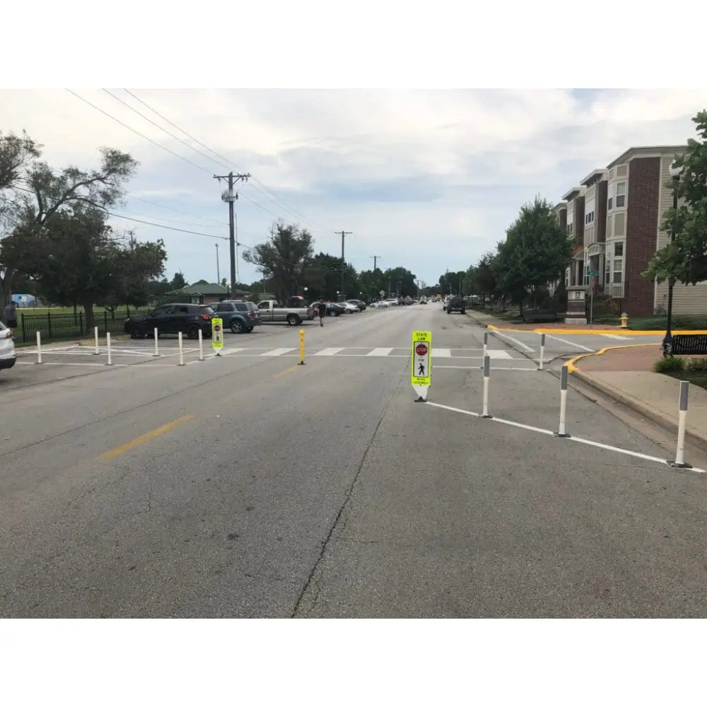 Impact Recovery® In-Street Pedestrian Crosswalk Sign - Complete Kit