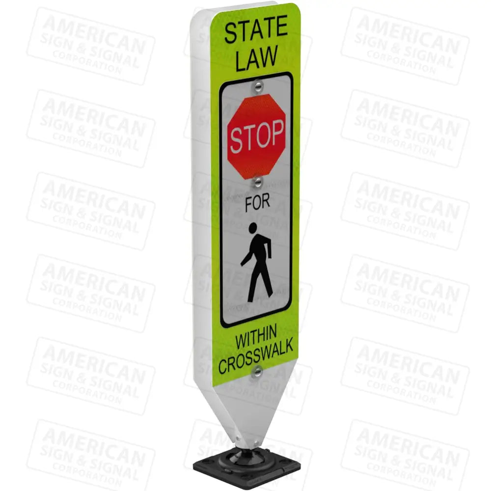 Impact Recovery® In-Street Pedestrian Crosswalk Sign - Complete Kit - R1-6A Stop for Pedestrians / Surface Mount Base
