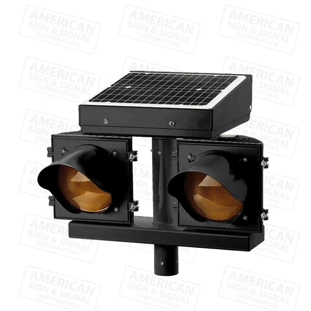 Jsf Fl-2400 24Hr Flashing Solar Beacon Amber (Yellow) / Black (8’’)