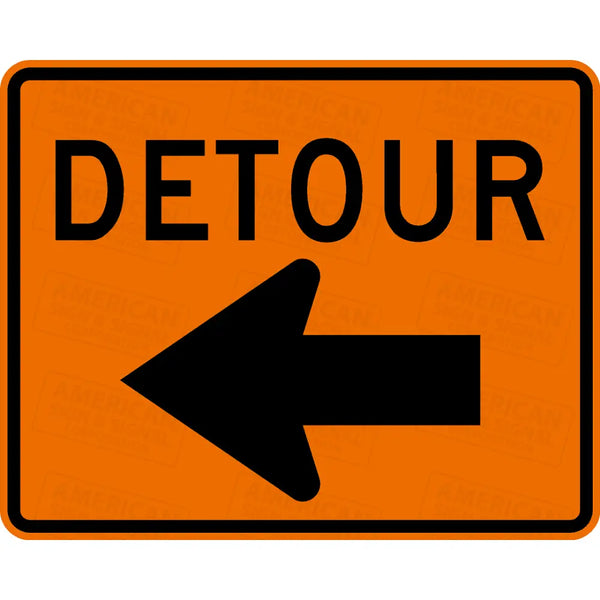 USAストリート看板　DETOUR「美品」 m4-9-detour-arrow-ttc-sign-3m-
