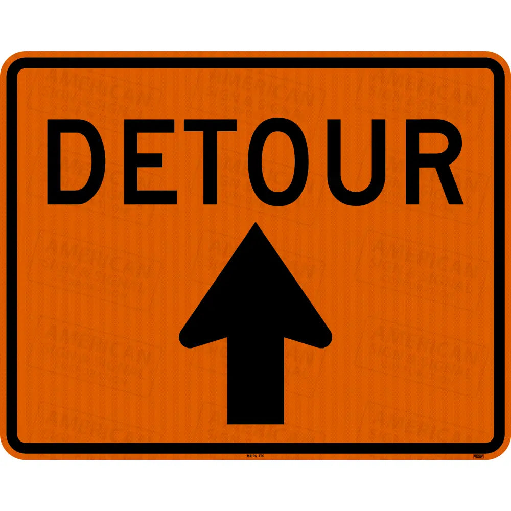 M4-9 Detour Arrow Ttc Sign 3M 3924S Vip Fluorescent Orange / 30X24 Straight (M4-9S)