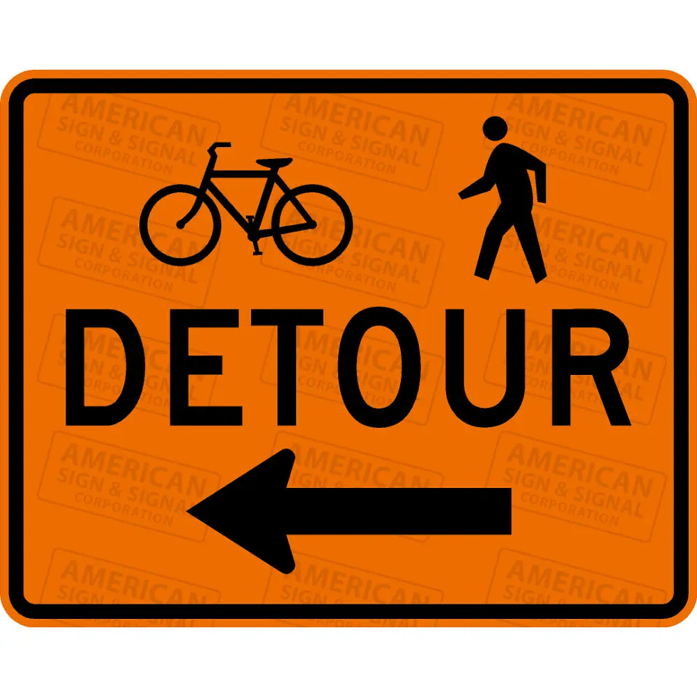 M4-9A Bicycle Pedestrian Detour Ttc Sign 3M 3924S Vip / 30X24 Left (M4-9Al)