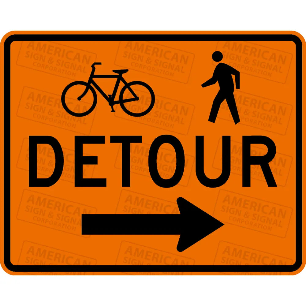 M4-9A Bicycle Pedestrian Detour Ttc Sign 3M 3924S Vip / 30X24 Right (M4-9Ar)