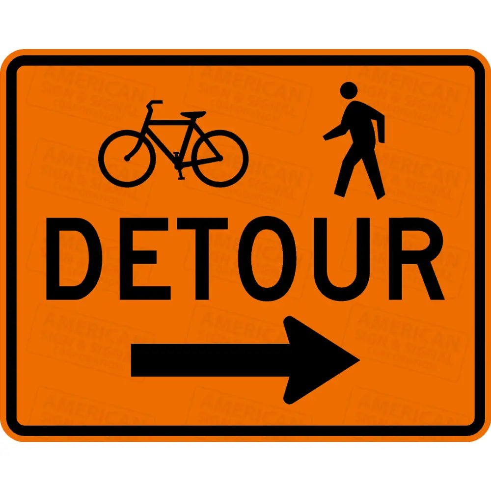 M4-9A Bicycle Pedestrian Detour Ttc Sign 3M 3924S Vip / 30X24 Right (M4-9Ar)