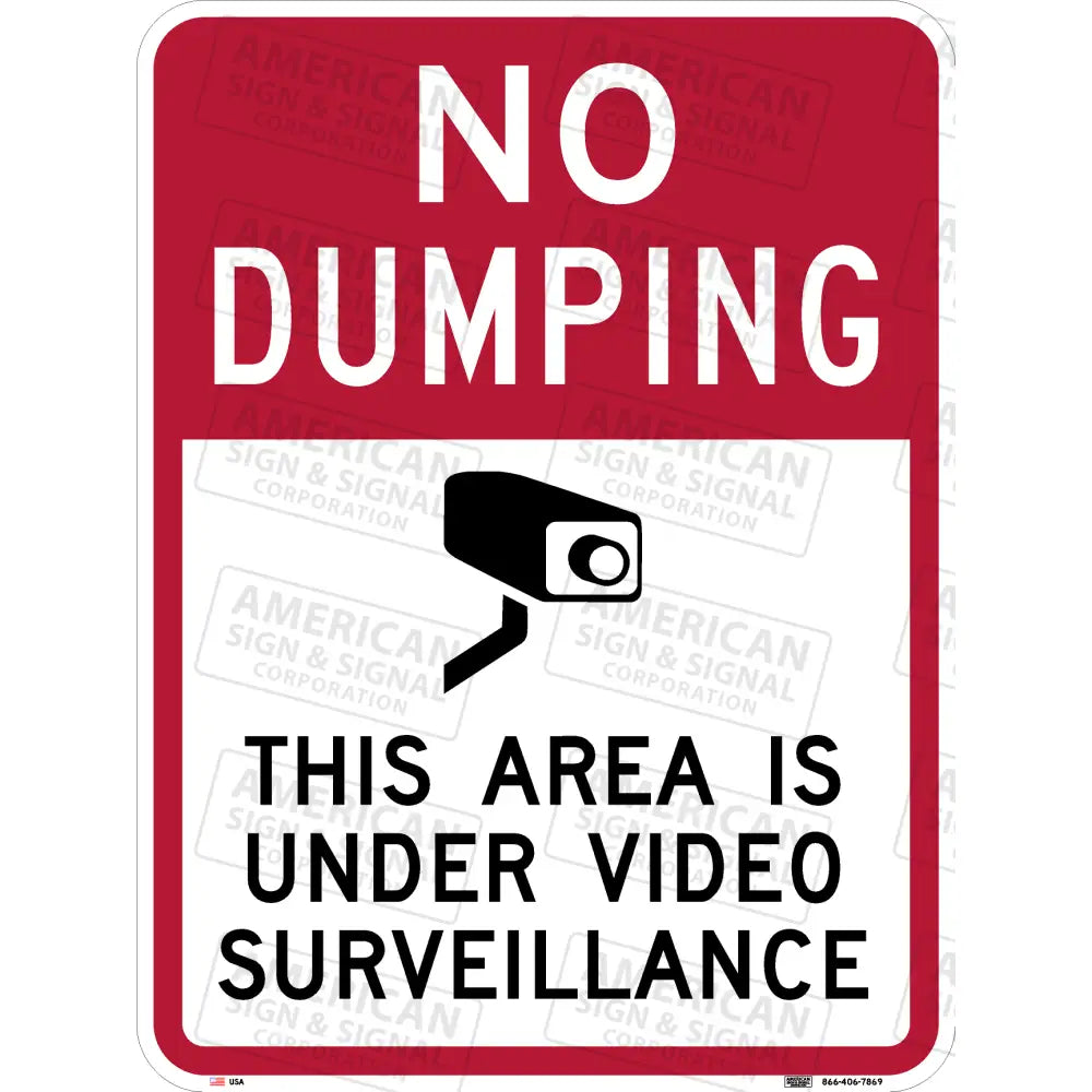 No Dumping This Area Under Video Surveillance 18X24 / 3M Hip
