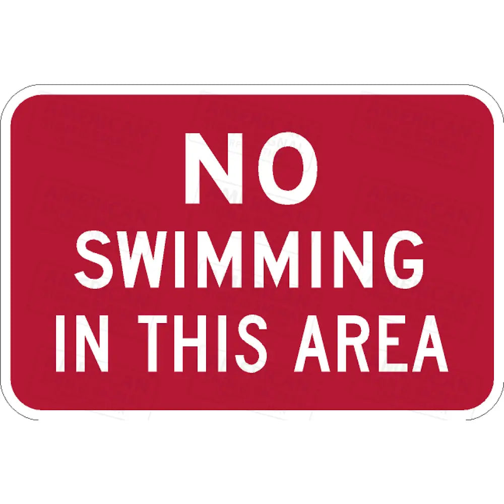 No Swimming In This Area Sign