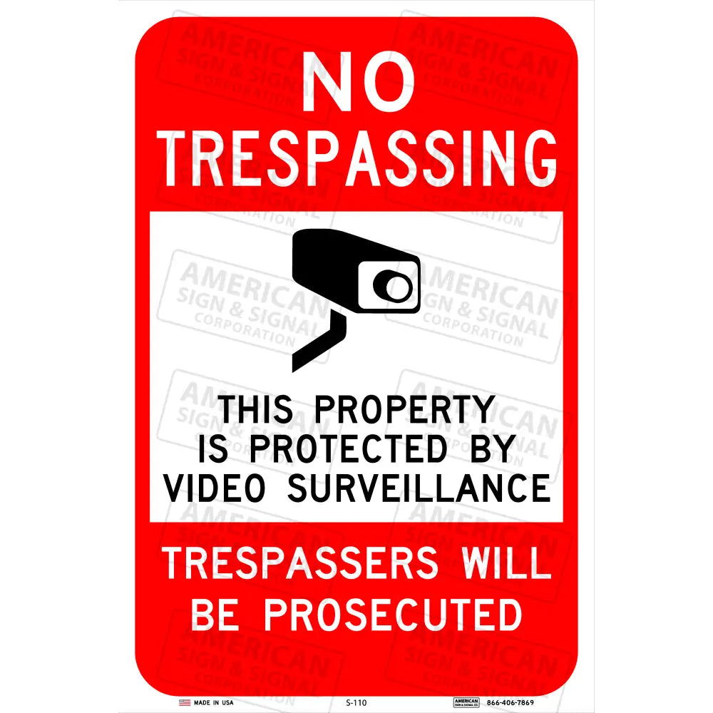 No Trespassing Security Cameras Sign
